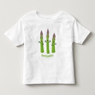 Niedlicher Spargel mit Gemüsetrio-Cartoon Kleinkind T-shirt