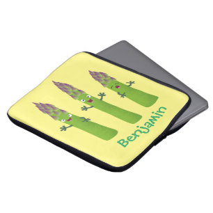 Niedlicher Spargel mit Gemüsetrio-Cartoon Laptopschutzhülle