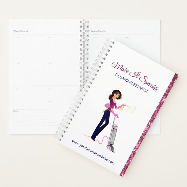 Niedlicher Sparkle Cartoon Reinigungsservice Planer (Anzeige)
