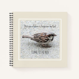 Niedlicher Sparrow Bird Foto Bibel Verse Simple Ta Notizbuch