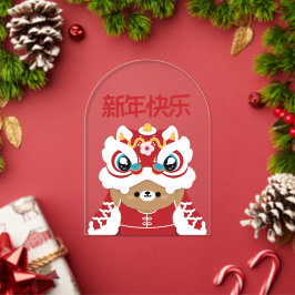 Niedlicher Spaß chinesisches Neujahr Acryleinladungen