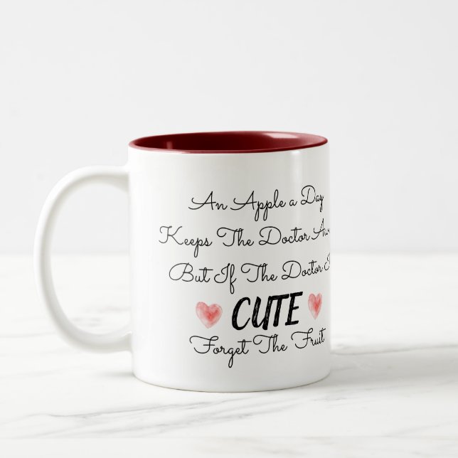 Niedlicher Spaß Doctor Joke Script Individuelle Na Zweifarbige Tasse (Links)