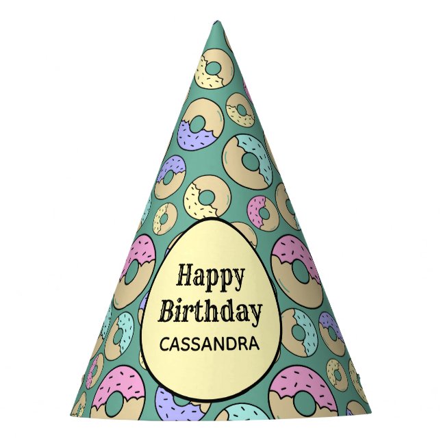 Niedlicher Spaß Farbenfrohe Sprinkle Donut Muster  Partyhütchen (Vorderseite)