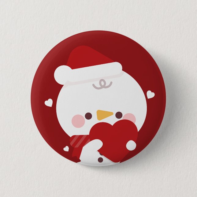 Niedlicher Spaß frohe Weihnachten Button (Vorderseite)