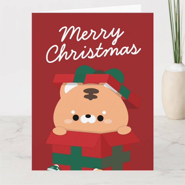 Niedlicher Spaß frohe Weihnachten Dankeskarte (Vorderseite)