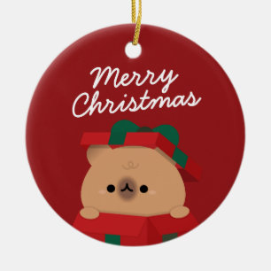 Niedlicher Spaß frohe Weihnachten Keramik Ornament