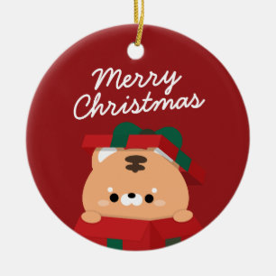Niedlicher Spaß frohe Weihnachten Keramik Ornament