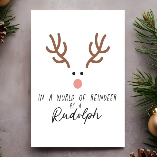 Niedlicher Spaß Frohe Weihnachten Rudolph Postkarte (Von Creator hochgeladen)