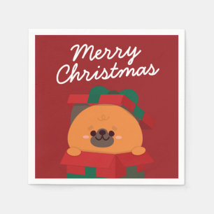 Niedlicher Spaß frohe Weihnachten Serviette