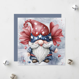Niedlicher Spaß Funky Gnome Gonk mit Sternenhut Feiertagskarte