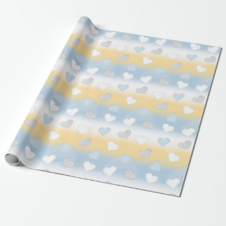 Niedlicher Spaß Gelb, Weiß und Blau Gemustert Geschenkpapier