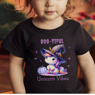 Niedlicher Spaß Halloween Einhorn Wundermädchen Baby T-shirt