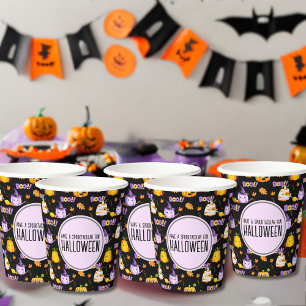 Niedlicher Spaß Halloween Kostüm Pumpkin Pappbecher