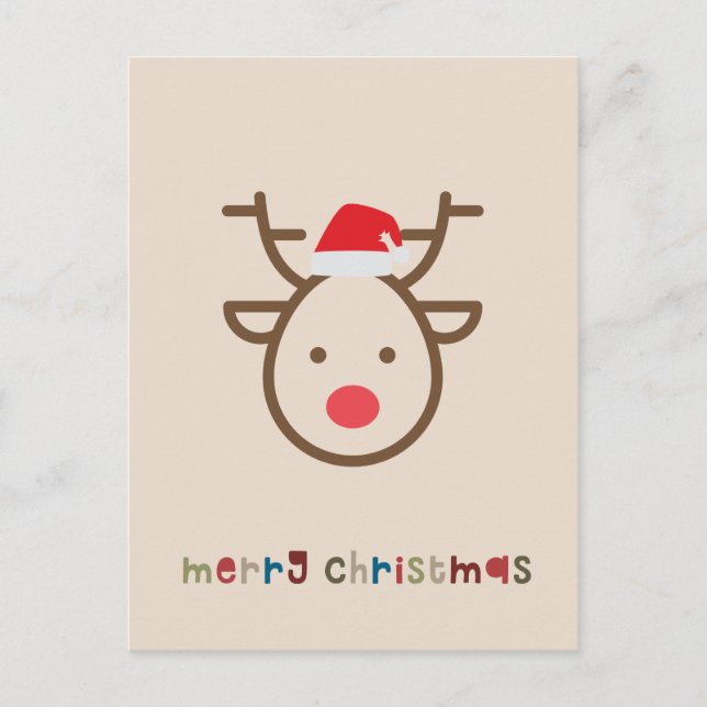 Niedlicher Spaß, moderne Weihnachtsfeierkarte Postkarte (Vorderseite)
