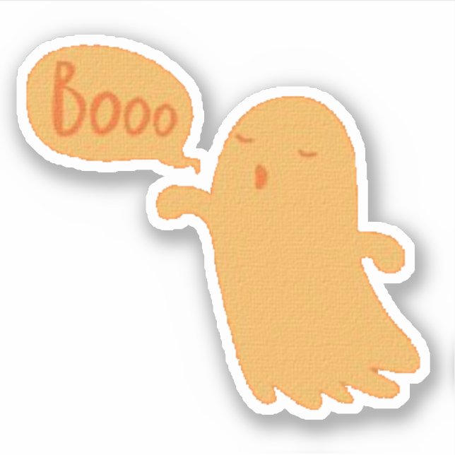 Niedlicher Spaß Orange Boo Ghost Halloween Aufkleber (Vorderseite)