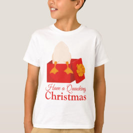 Niedlicher Spaß Orangenente in roter Box T-Shirt