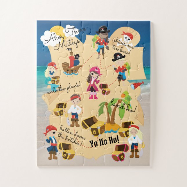 Niedlicher Spaß Personalisiert Pirate Treasure Fot (Vertikal)
