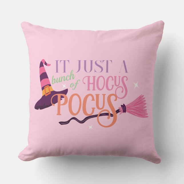 Niedlicher Spaß Rosa Hexenhocus Halloween-Hut Kissen (Vorderseite)