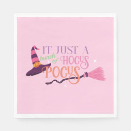 Niedlicher Spaß Rosa Hexenhocus Halloween-Hut Serviette