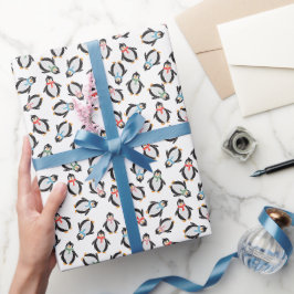 Niedlicher Spaß Schnee Weihnachtspinguine Wrapping Geschenkpapier