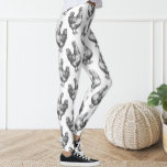 Niedlicher Spaß Schwarz-Weiß-Sketch-Hühnchen Hen Leggings<br><div class="desc">Leggings schmückten Hühnermuster.</div>