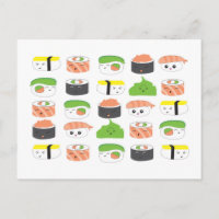 Niedlicher Spaß Sushi Illustration Muster Design C