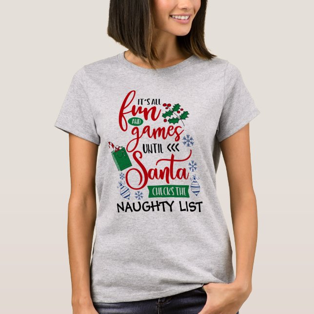 Niedlicher Spaß und Spiele-Unschuld Weihnachten T-Shirt (Vorderseite)