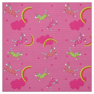Niedlicher Spaß Unicorns Regenbogen Rosa Cartoon  Stoff