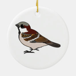 Niedlicher Spatz Keramikornament