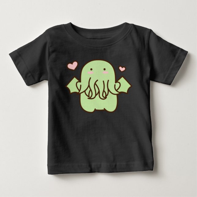 Niedlicher Spawn of Cthulhu Lovecraft Halloween Baby T-shirt (Vorderseite)