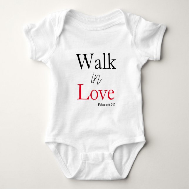 Niedlicher Spaziergang in der Bibelverse der Liebe Baby Strampler (Vorderseite)