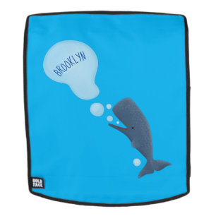 Niedlicher Spermienwal bläst Blasen Cartoon Rucksack