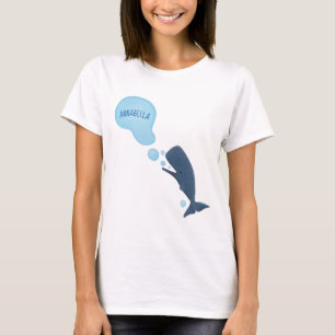 Niedlicher Spermienwal bläst Blasen Cartoon T-Shirt