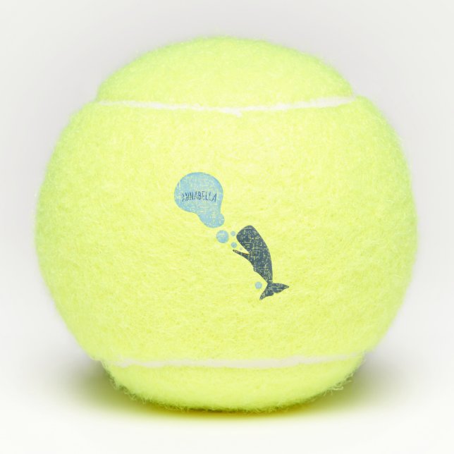 Niedlicher Spermienwal bläst Blasen Cartoon Tennisbälle (Vorderseite)