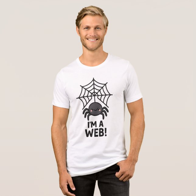 Niedlicher Spider Sticker 🕷️ ✨ | Cartoon Web Fun" Tri-Blend Shirt (Vorderseite voll)