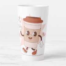 Niedlicher, spielerischer Coffee Cartoon