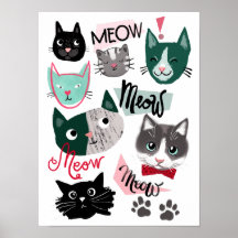 Niedlicher Spielraum Spaß Cat zeigt Kinderposter
