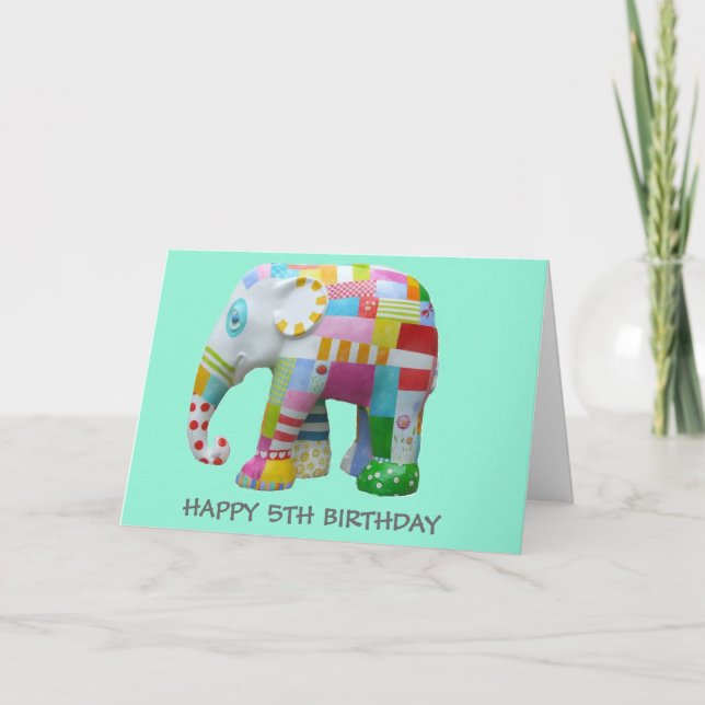 Niedlicher Spielzeug-Retro-Elefant whimsical Gebur Karte (Vorderseite)