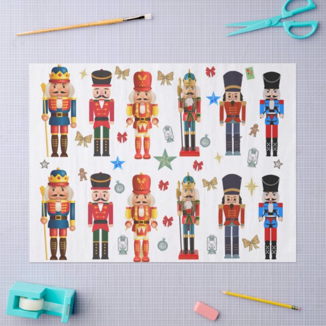 niedlicher Spielzeugsoldat Nutcracker Muster Seidenpapier (Basteln)