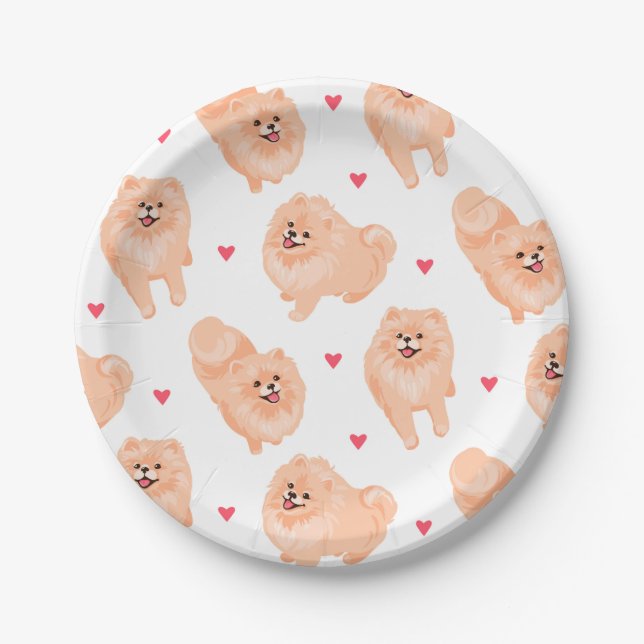 Niedlicher Spitz Dog Party Pappteller (Vorderseite)