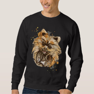 Niedlicher Spitz Hund in Aquarell Sweatshirt