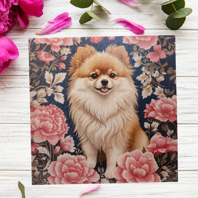 Niedlicher Spitz Hund rosa Blütenblättrig (Von Creator hochgeladen)