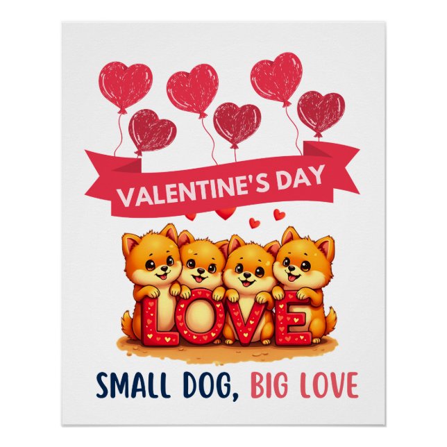 niedlicher Spitz Hunde Liebe Poster (Vorderseite)