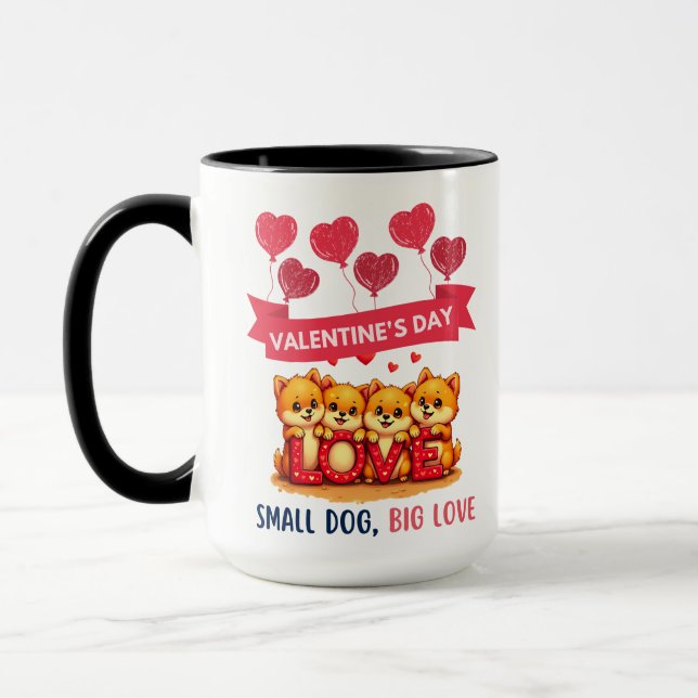 niedlicher Spitz Hunde Liebe Tasse (Links)