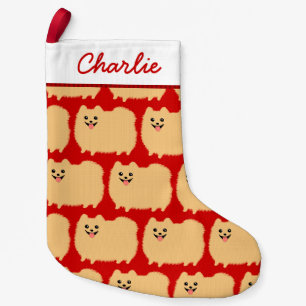 Niedlicher Spitz Hundekuchen Urlaub Weihnachten Kleiner Weihnachtsstrumpf