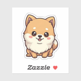 Niedlicher Spitz, Kawaii-Stil, klein Aufkleber