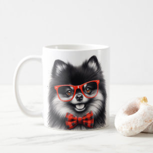 Niedlicher Spitz Roter Nerd Brille Kaffeetasse