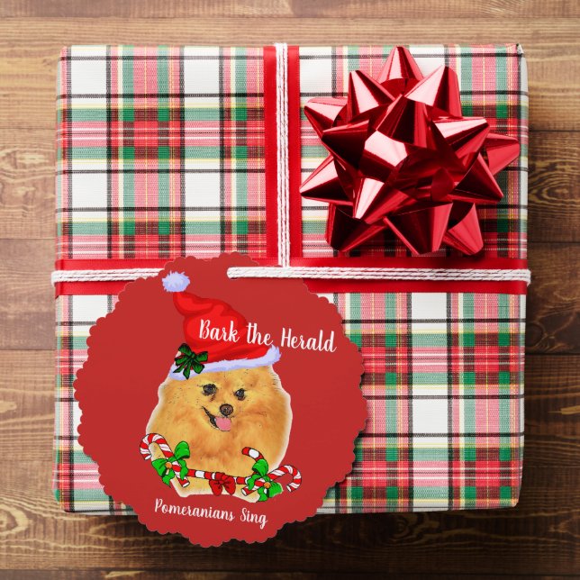 Niedlicher Spitz Weihnachten Ornament Karte (Insitu (Geschenk))