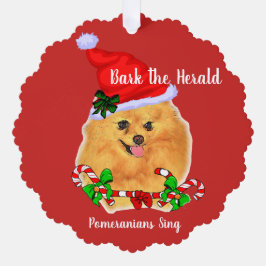 Niedlicher Spitz Weihnachten Ornament Karte