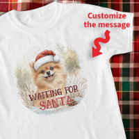 Niedlicher Spitz Welpe Gewartet für Santa Watercol